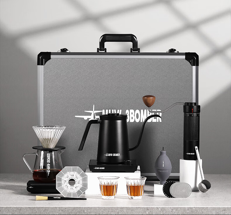 MHW-3BOMBER Bomber [Gift] B3 Tactical Box Hand-Brew Coffee Maker Set Gift Box Camping Portable Coffee Grinder 5
