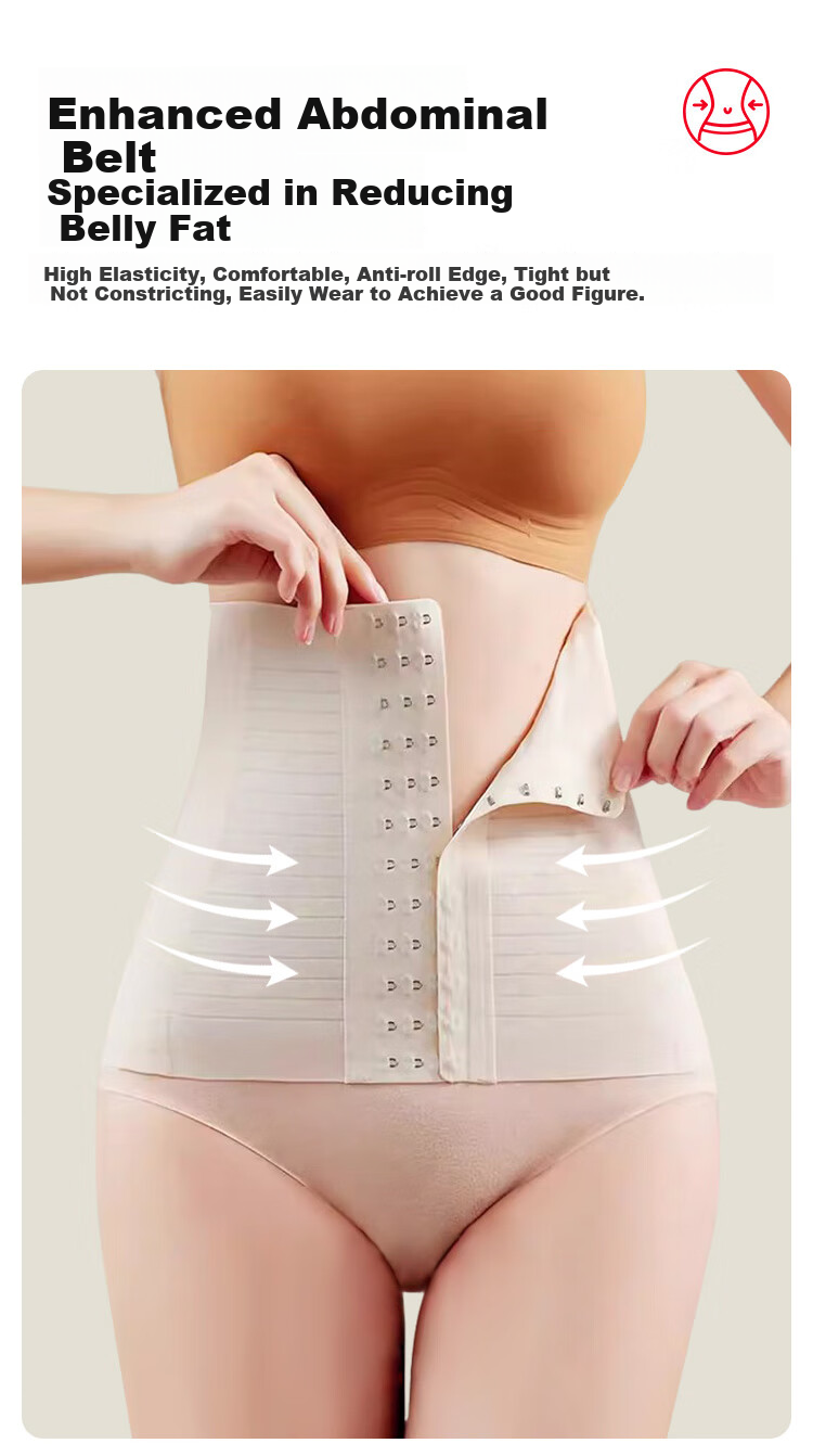 FitonTon Waist Trainer for Women, Shaping Waistband, High Elasticity Postpartum Body Shaper, Adjustable Button-Up Tummy Control Belt 2