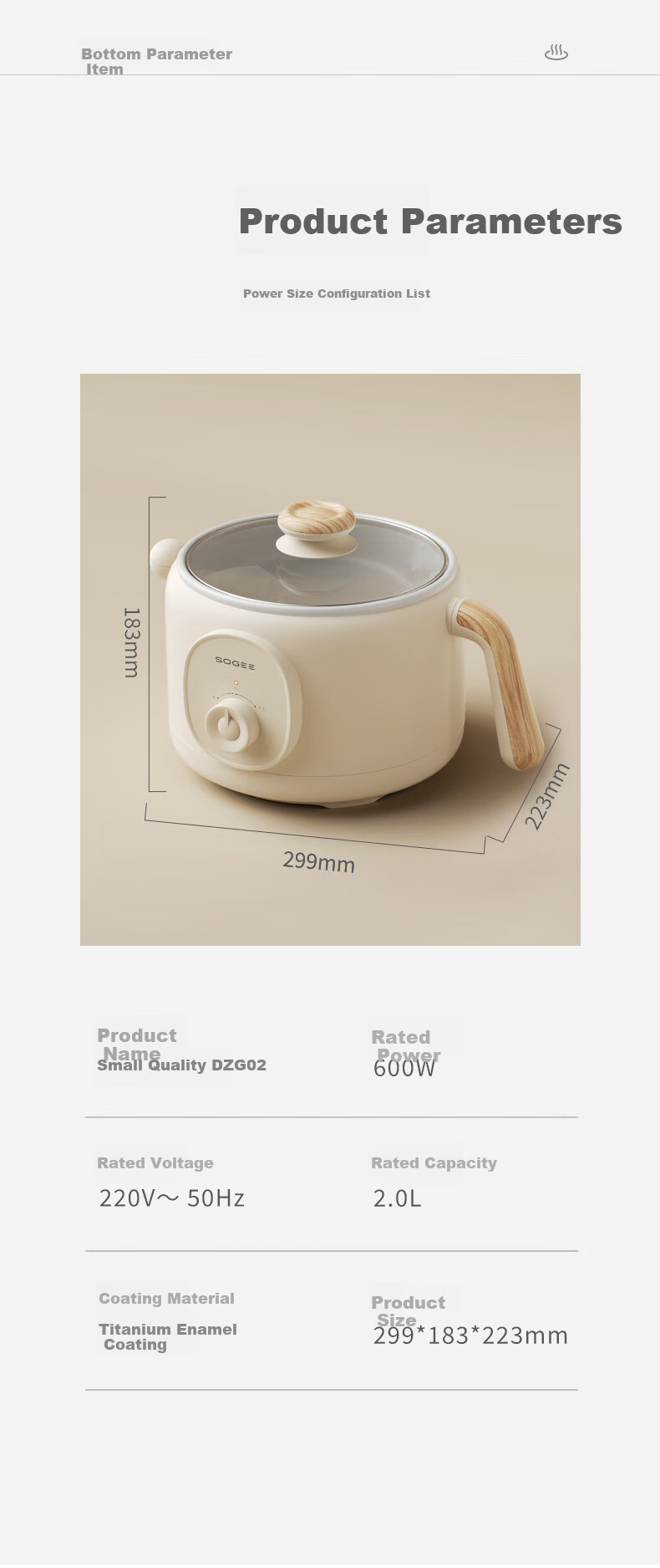 Xiaozhi 2L Electric Cooking Pot, Low-Sugar Rice Cooker, Electric Hot Pot, Small Electric Pot, Dormitory Steamer, Instant Noodle And Hot Pot, Smart Computer-Controlled Multifunctional Pot DZG08DT [New Year's Gift] 18