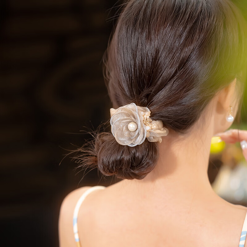 CHIMERA Hair Ties, Luxurious Hair Accessories, Fairy Net Ties, Bun Ties, Ponytail Holders for Women, Mid-Autumn Festival Gift