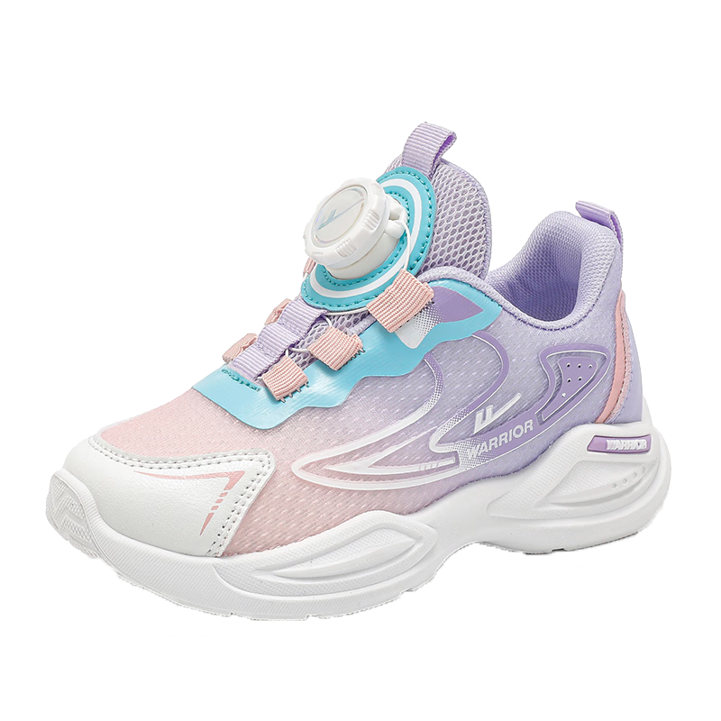 Warrior Girls' Sports Shoes Spring And Autumn Lightweight Soft-Soled Casual Running Shoes WZ(CL)-1071 Pink/Purple 31