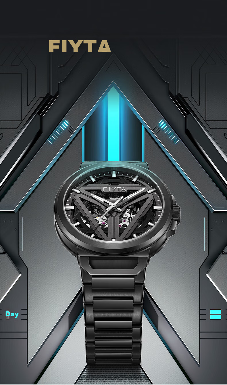 FIYTA Star Series "Space Capsule", Cool Black Hollow Mechanical Chinese Style Men's Watch, Holiday Gift for Me 1