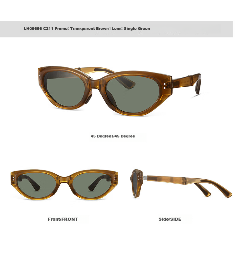 LOHO Foldable Cat Eye Sunglasses for Women, 2026 New Narrow Frame GM Polarized Sunglasses for Men, UV Protection LH09656 17