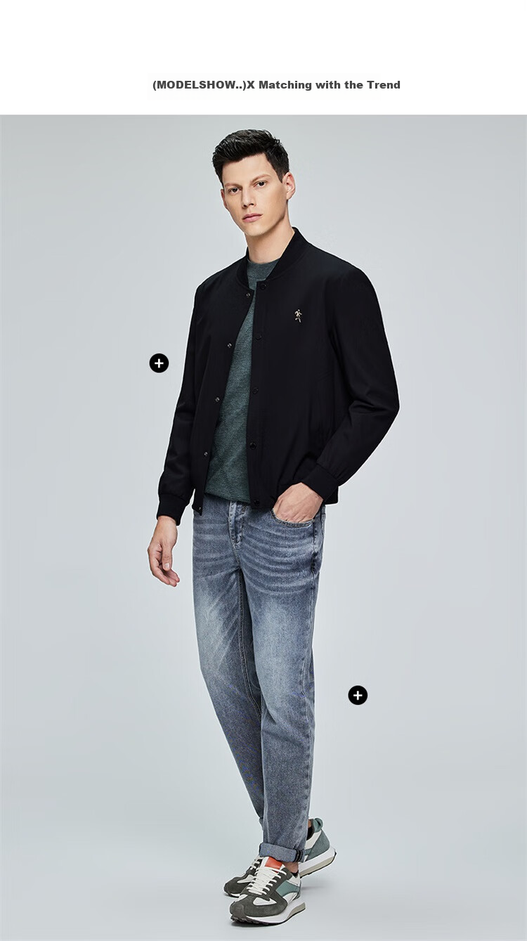 DANCING WOLVES [Custom Lining] Commuter Baseball Jacket, Easy-Care Men's Outerwear, 103 Gray Blue, M (170) 5