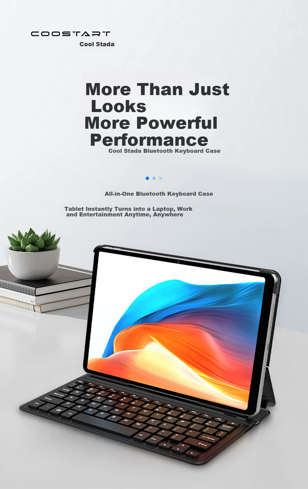 COOLSTART Keyboard Case for Lenovo Xiaoxin Pad 2024 / ZhaoYang K10 Integrated Smart Control Bluetooth Tablet Case 1