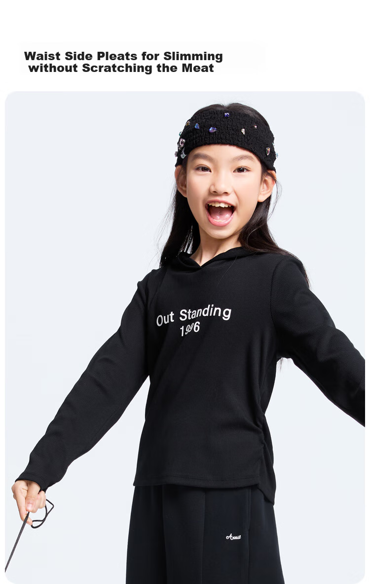 Annil Girls' Knit Sweater, 2024 Autumn New Style, Light Dusk Gray H120CY, Size 130 3