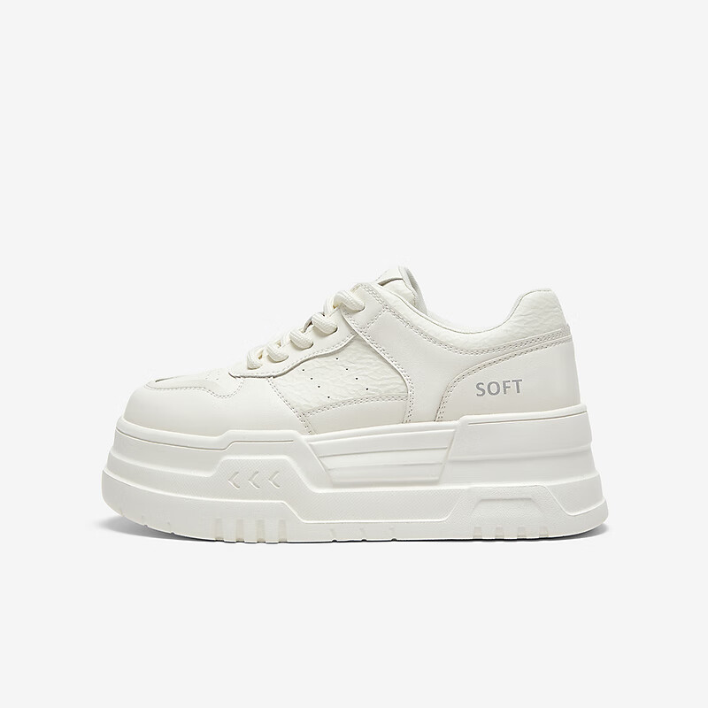 Basto 25 Spring Fashion Simple Street Sports White Thick-soled Women's Casual Shoes D7703AM5 Off-white Size 35