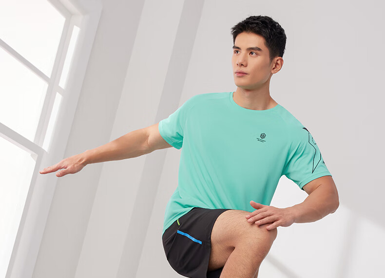 361° Men's Short-Sleeve T-Shirt, Summer Quick-Dry, Loose-Fitting Athletic Running Fitness Casual Top, Half Sleeve, 652524101-2 32