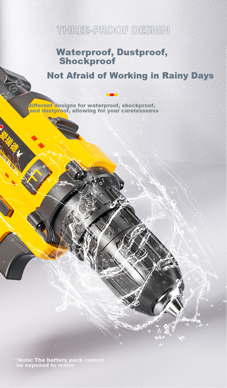 Airuide Electric Drill, Household Rechargeable Drill, Electric Screwdriver, Lithium Battery Pistol Drill, Power Screwdriver, Electric Tool 12