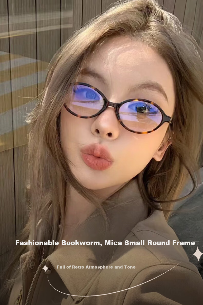 LOHO Oval Small Frame Glasses for Nearsighted Women, with Prescription Zeiss Lenses, Anti-Blue Light, Korean Style, Bare Face 1