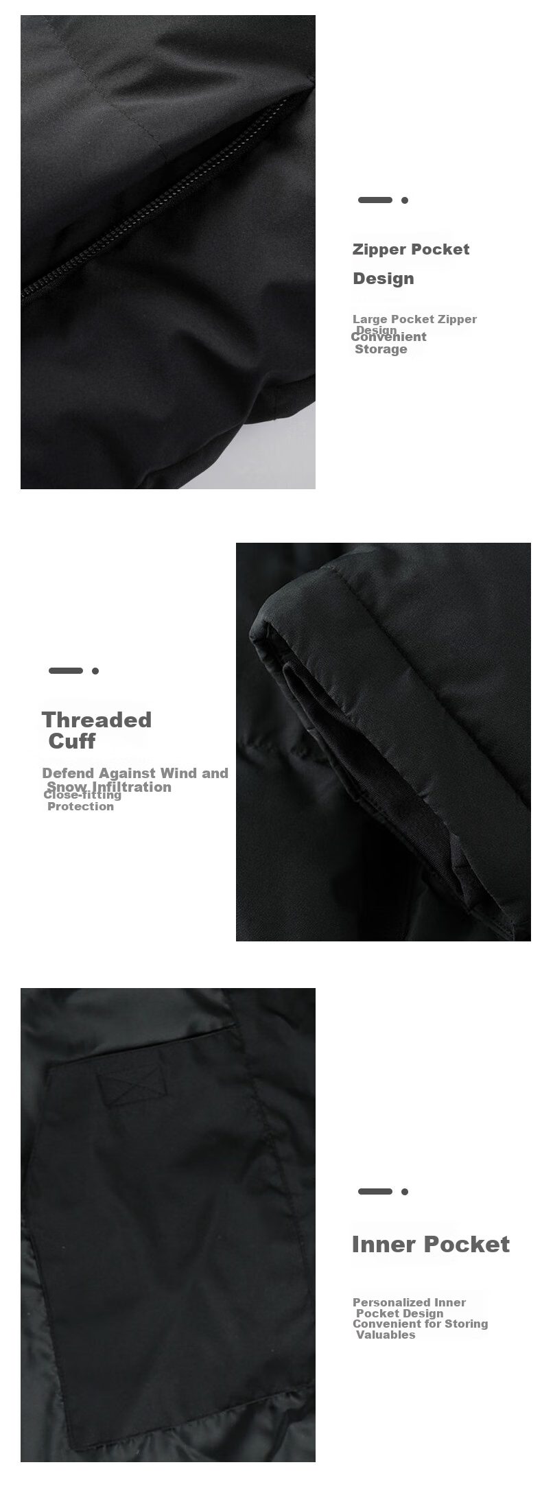 KELME Long Hooded Cotton Jacket for Men, Winter Over-Knee Warm Life Training Coat Windbreaker, Black, M 11