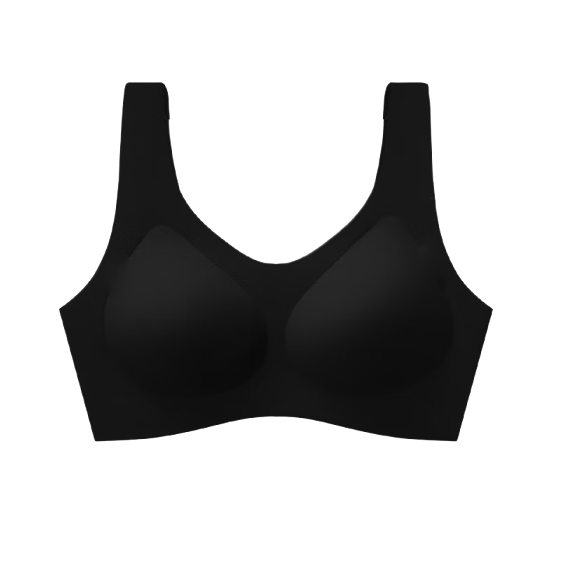 361° Seamless Bra for Women, 2025 New Style, Push-Up for Small Breasts, Side Support, Invisible, Anti-Sagging Brassiere, Ink Black