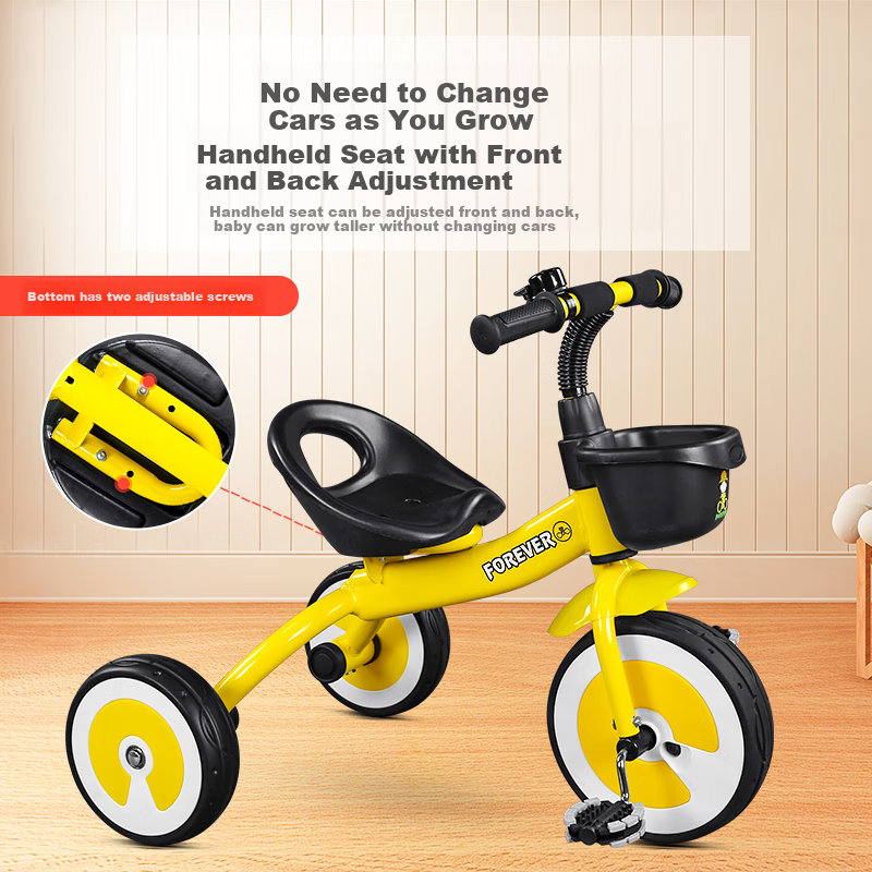 FOREVER Children's Tricycle, Baby Carriage for Ages 1-3, Pedal Bike, Push Bike, Scooter, Multifunctional Kids' Vehicle, Baby Gift