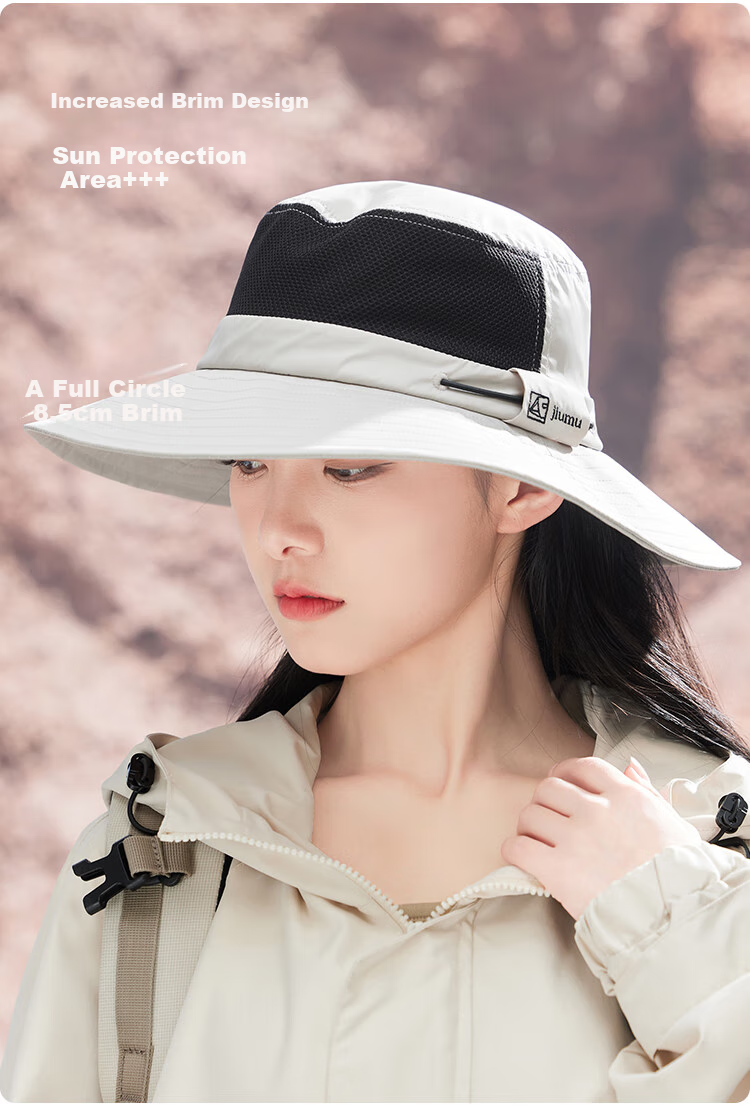JIUMU Sun Protection Hat for Women, Sun Visor Hat, Sun Hat, Fisherman Hat, Cooling Hat, Summer Outdoor Face-Covering UV Protection Hat for Wome 4