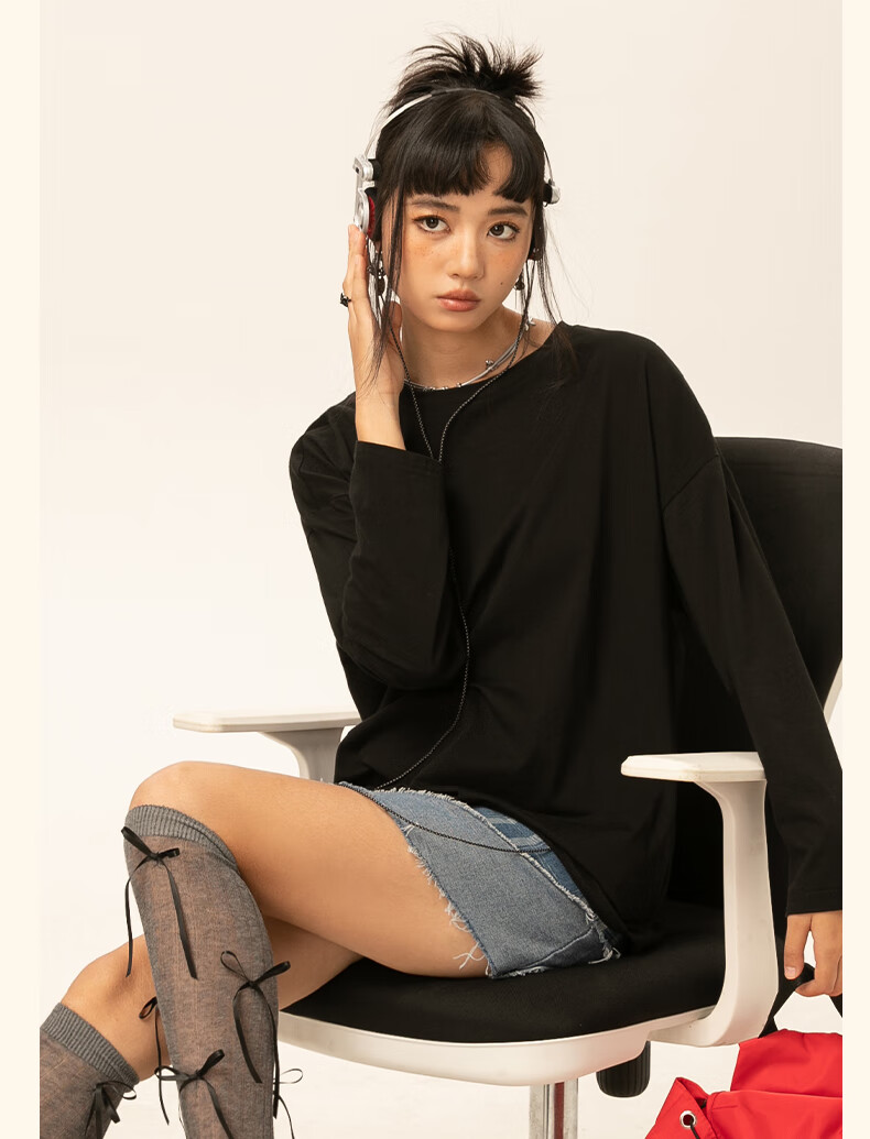 Warrior Women's Long Sleeve T-Shirt 2025 New Autumn White Cotton Loose Fit Base Layer Unique Stylish Top 23