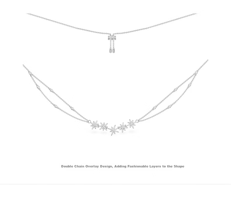 APM Monaco Meteor Double-Strand Chain Necklace Sweater Chain for Women, Luxurious High-End Collarbone Chain, Gift for Girlfriend 3