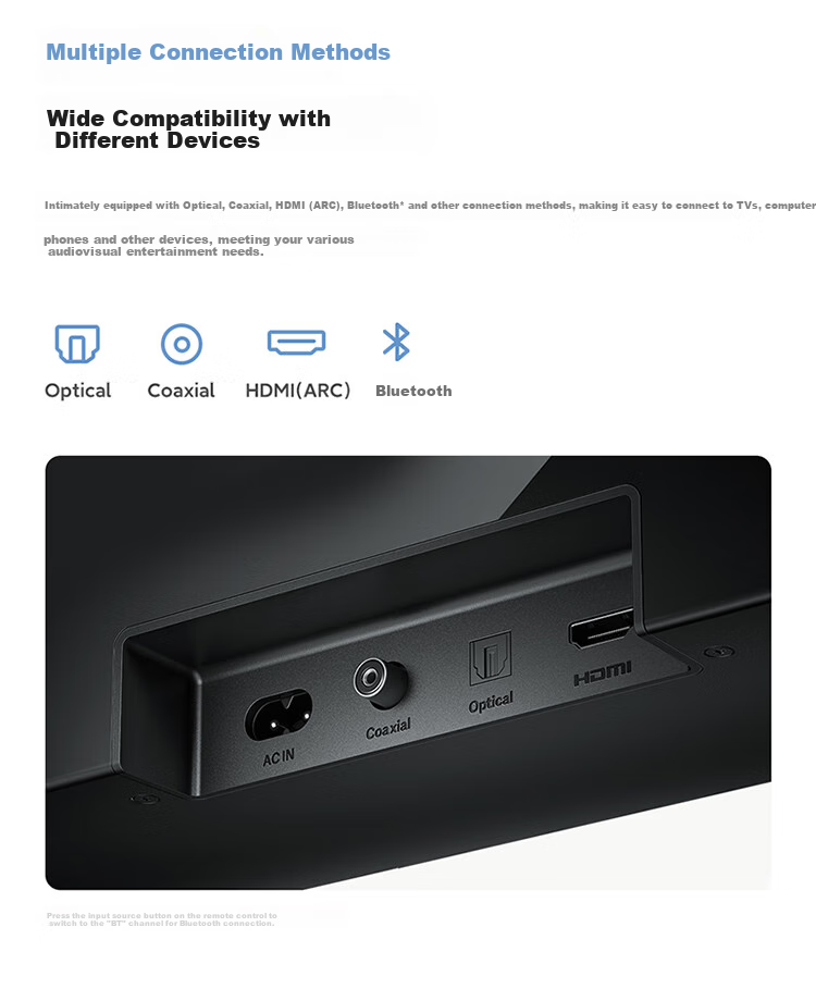 MI TV Soundbar 2.0, Soundbar Speaker System, Home Theater, Wireless Bluetooth 5.4 Speaker, Living Room Audio System, NFC Quick Pairing, Black 4