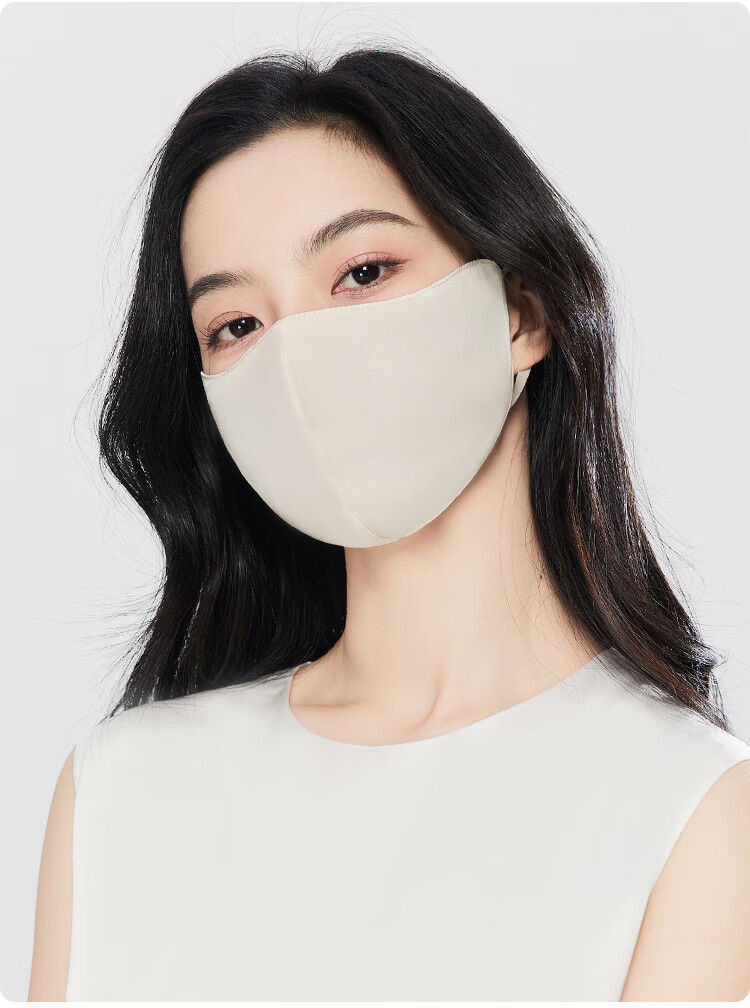 JIUMU Women's Silk Sun Protection Mask Summer UV Protection Breathable 3D Full Face Mulberry Silk Sun Shield 19
