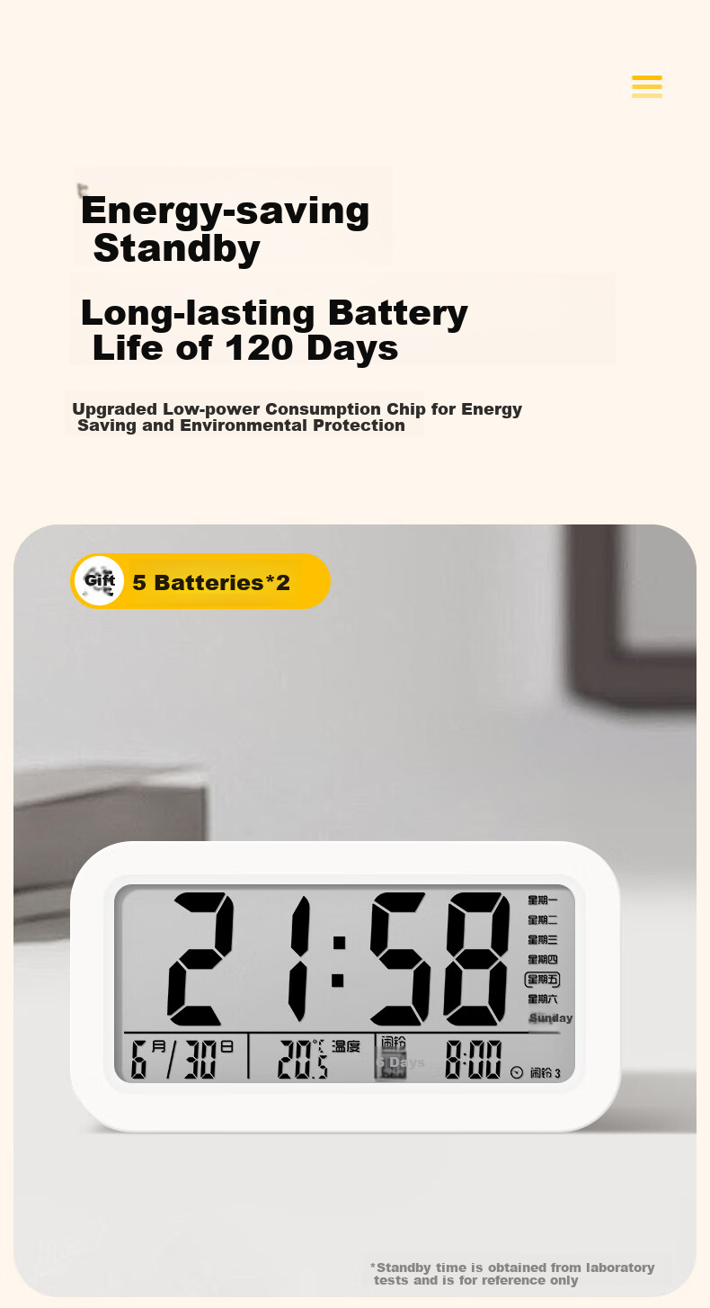 Mashi Alarm Clock for Students And Children, Bedroom Bedside Clock, Specialized Wake-Up Device, 2026 New Smart Electronic Desktop Clock, Back-To Essential, Black Back-To Gift 10