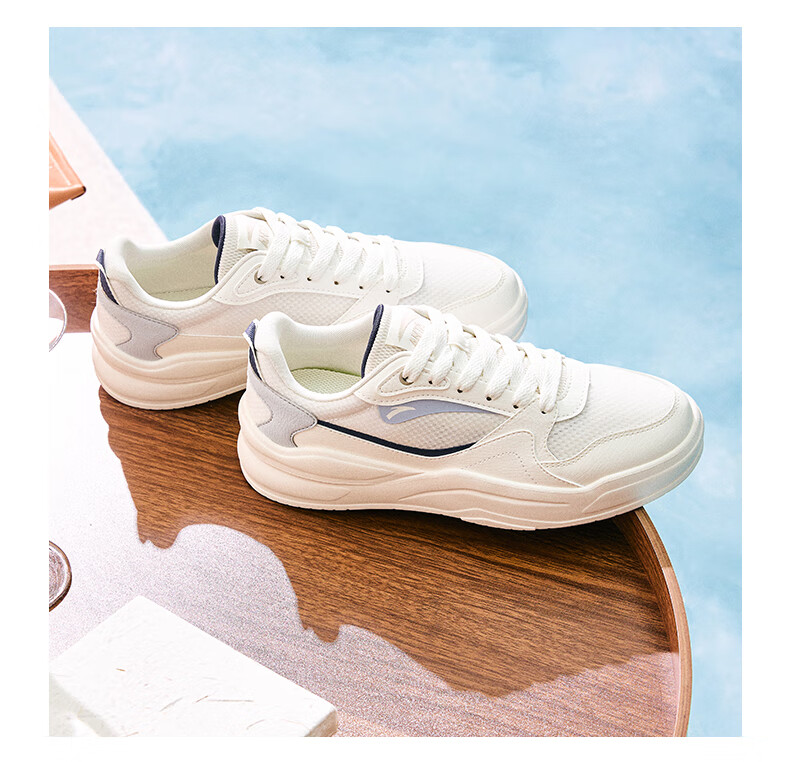 Anta Jiao Tan V1 Men's Casual Sneakers Leather Mesh Breathable Soft Thick Sole Height Increasing White Sports Shoes 11