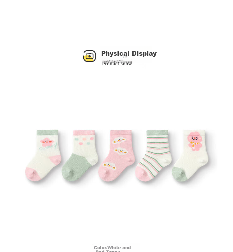 BALABALA Socks, Autumn Infant Mid-Calf Socks, Seamless Handmade, Five Pairs Pack [Mengji Xiaodu IP] 209925172213 3