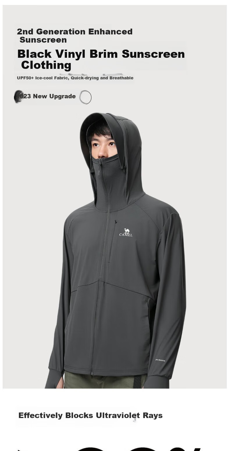 CAMEL Outdoor Sun Protection Clothing for Men And Women, Professional UPF50+, Ice Silk Cool-Feeling Breathable Sun Protection Garment [Kakashi] V121A 1