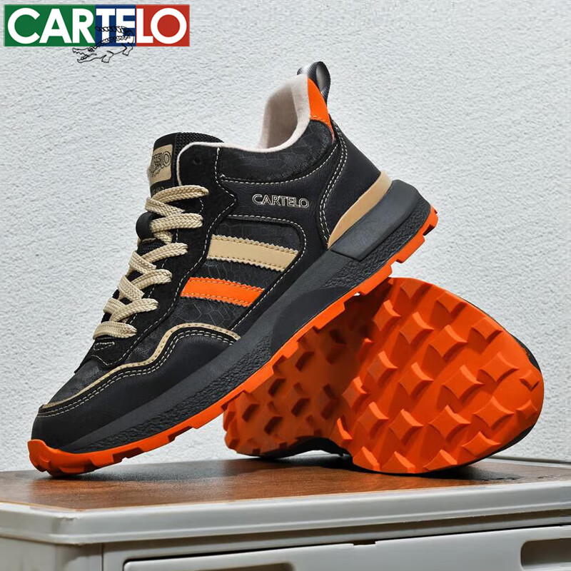 CARTELO Men's Shoes, Casual Sports, Autumn And Winter Outdoor Hiking, Travel, Commuting, Jogging, Soft Sole, Wear-Resistant, Retro, Versatile, New Style