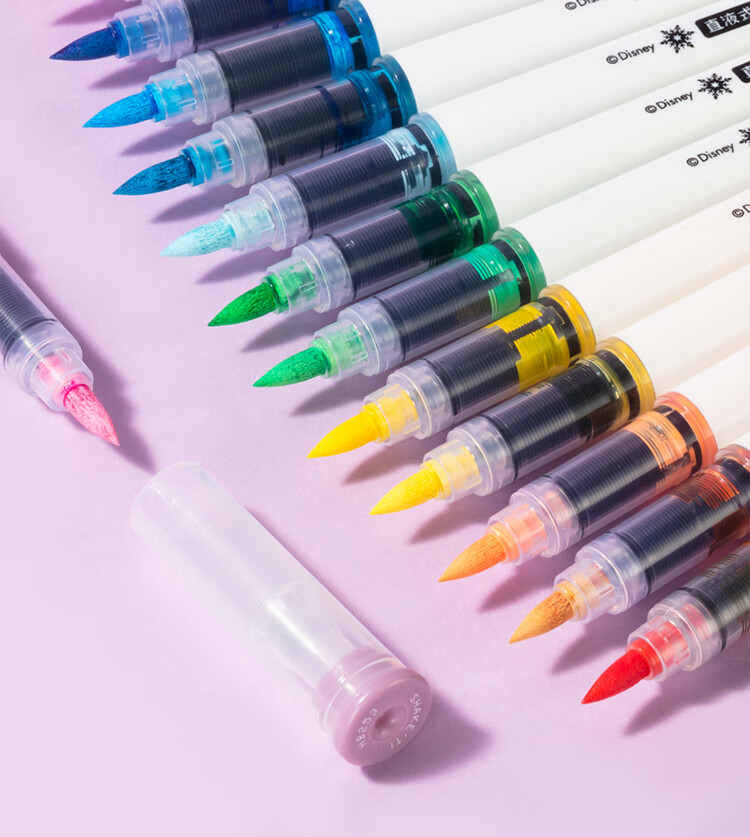 Disney 36-Color Direct Liquid Acrylic Markers, Children's Drawing Pens, Quick-Drying Cartoon Waterproof Paint Pens for Elementary School Students, Mickey Mouse Stationery 13