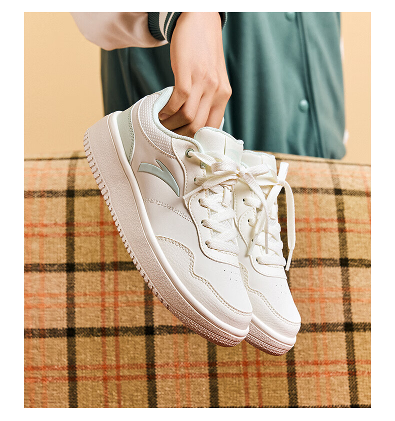 Anta Light Step V2 Women's Sneakers Summer Breathable Casual Couple Simple White Shoes Soft Sole Comfortable Thick Sole Height Increasing Shoes 8