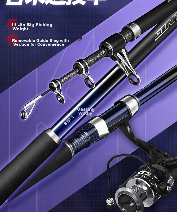 Handing Sea Rod, Long-Distance Casting Rod, Ultra-Hard Ultra-Light Sea Fishing Rod, Bare Rod, Casting Rod, Wild Throw, 4.5m 1