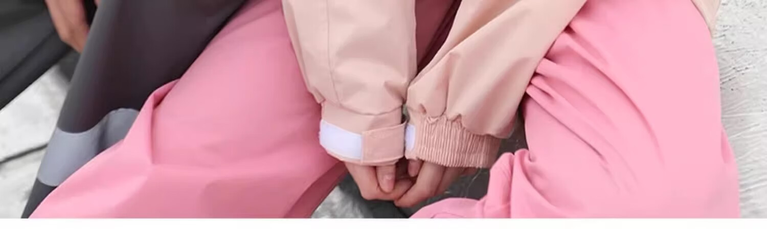 Qinfiman Raincoat Electric Vehicle Raincoat Colorblock Fashion Sports Suit Rider Split Set Full Body Stormproof Outdoor Raincoat Women's Cycling Raincoat Sakura Pink 2XL 2