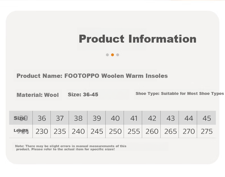 FOOTOPPO Wool Felt Insoles for Men, Winter Wool Warm Shoe Inserts, Sweat-Absorbing Breathable Insoles for Men And Women, Furry Shoe Inserts for Winter 13