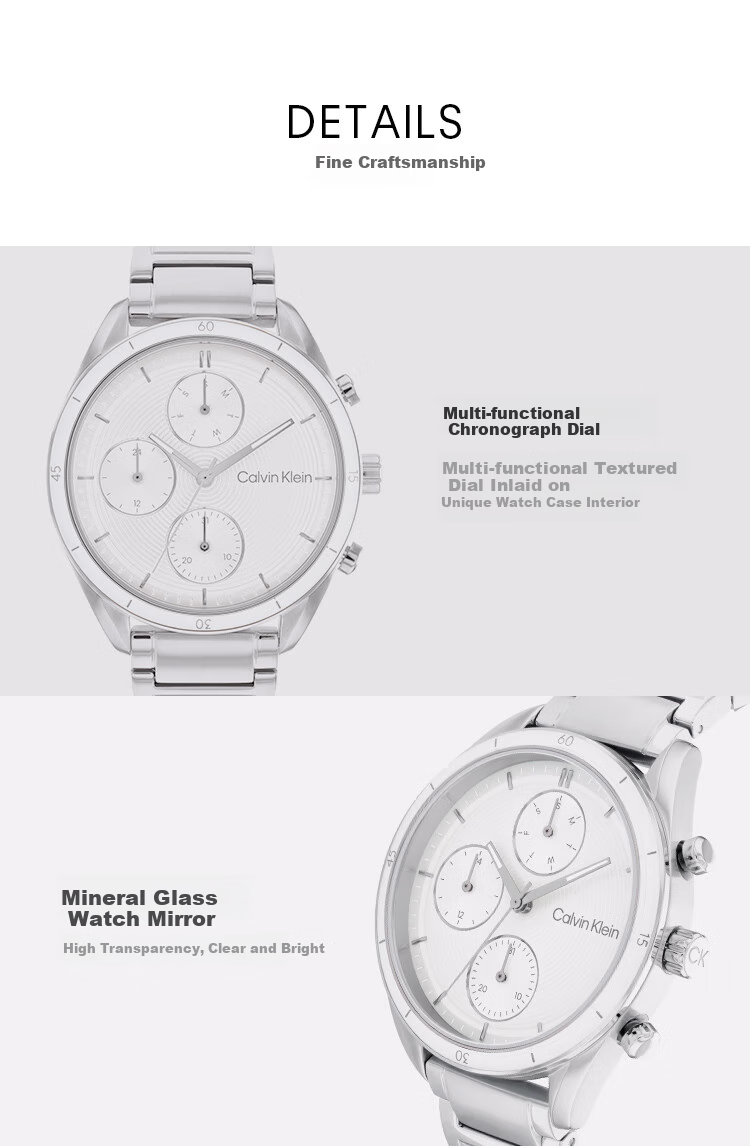Calvin Klein CK Dynamic Steel Strap Quartz Sports Watch for Women, Goddess Day And New Year Gift 25200171 3