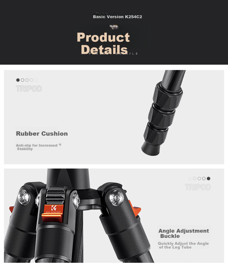 Zhuoer Carbon Fiber Tripod for DSLR Cameras, Portable Travel Professional Photography Panoramic Ball Head Tripod, Ultra-Light Live Streaming Vlog Video Monopod 10