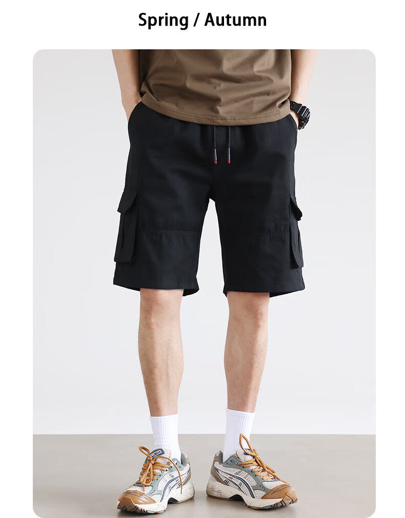 Jeanswest Men's Shorts, Summer Pure Cotton Thin Loose Cargo Style, Casual Straight-Leg Versatile Mid-Length Pants 1