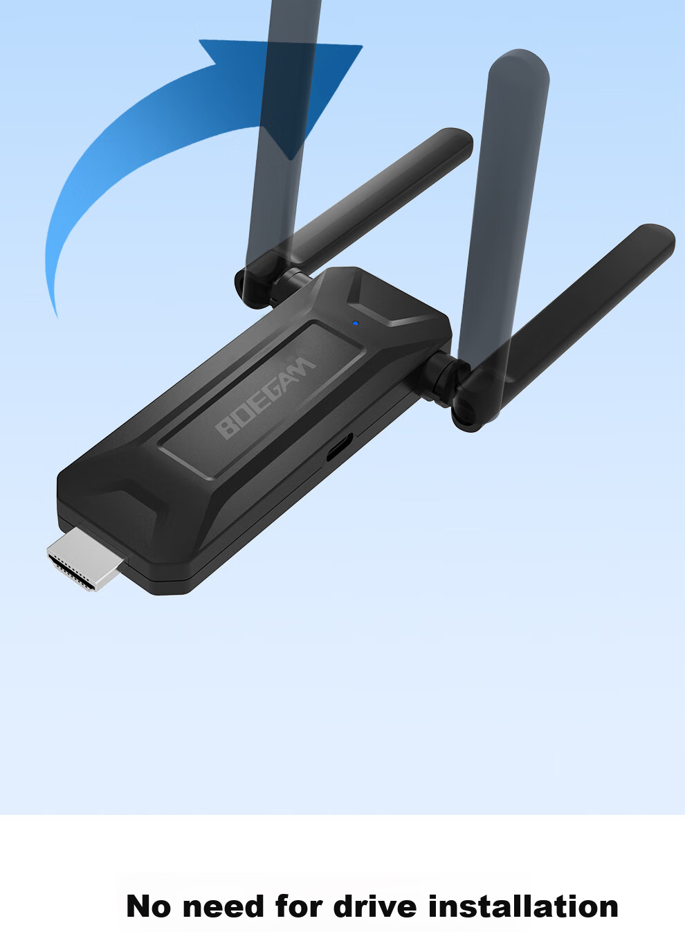 BOEGAM Wireless Screen Mirroring Device HDMI Cable 4K HD Transmission Screen Sharing Tool for Office And Home Use Compatible with Apple And Android Phones, No Network Required XS5D 8
