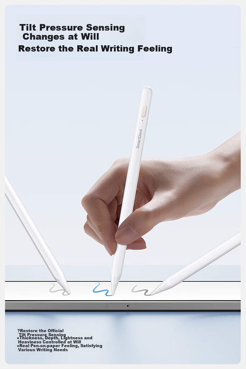 Shanmo Capacitive Stylus Compatible with IPad 2026 Pro/Air/Mini, Apple Pencil Alternative, Second-Generation Anti-Mistouch Writing And Touch Pen with Light Display on Body 11