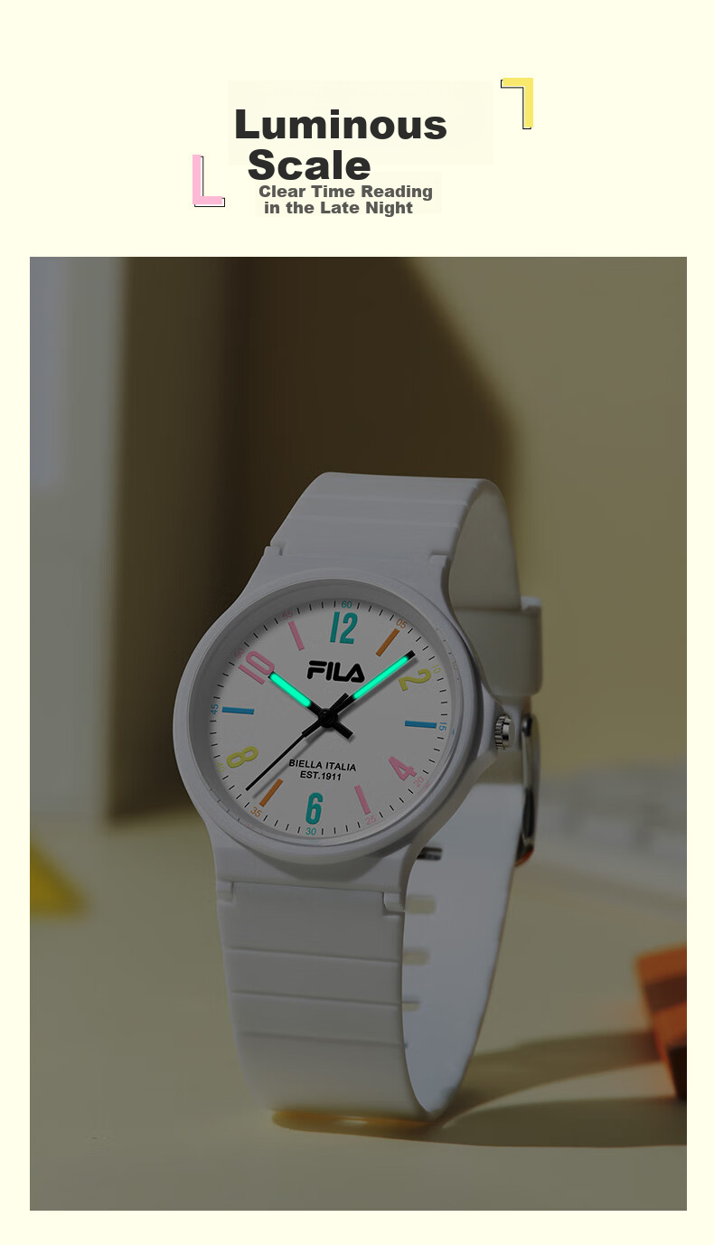 FILA Birthday Gift Silent Student Watch for Boys And Girls, Elementary School Students Waterproof Quartz Watch 6641-003 4