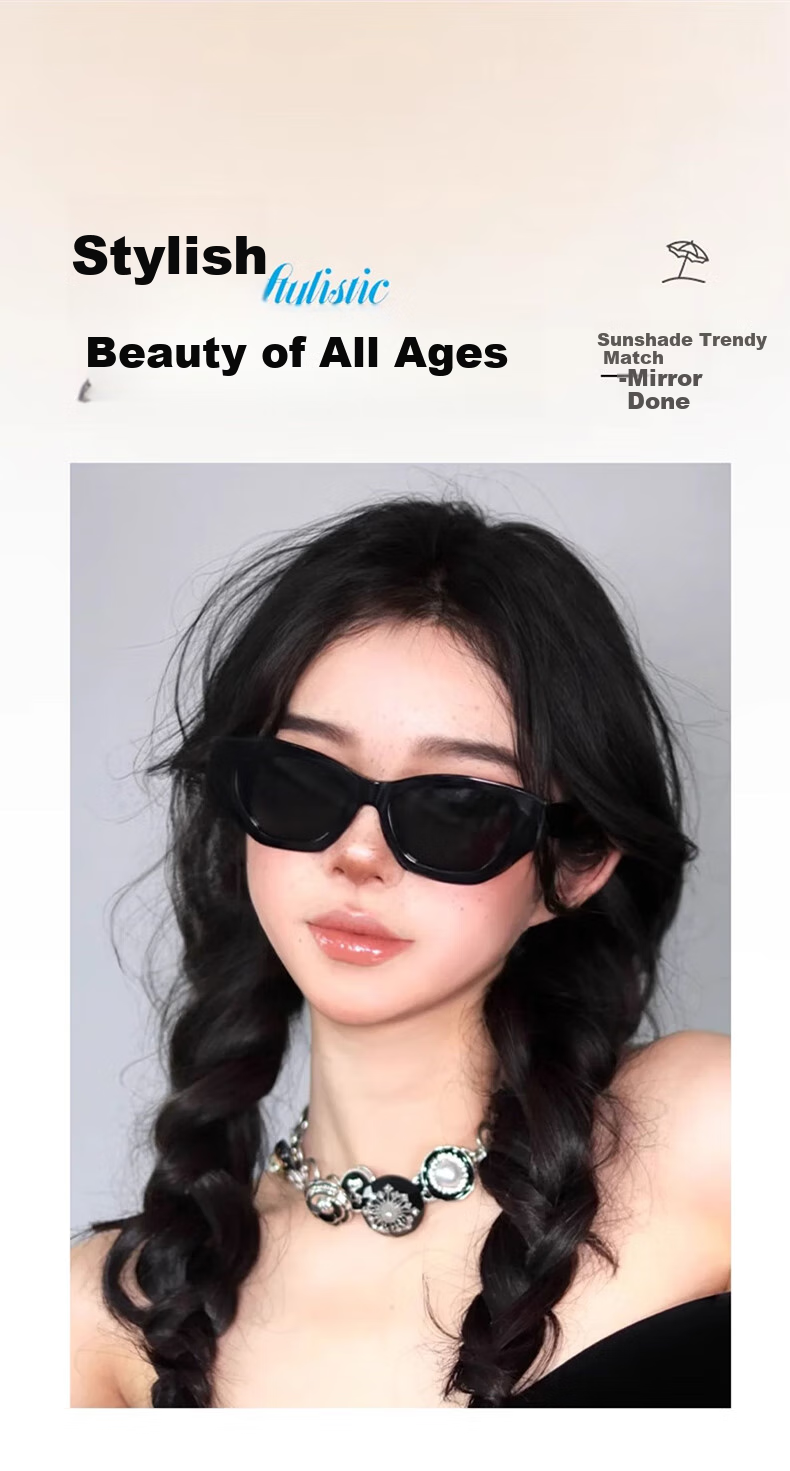 CAPONI Cat Eye Sunglasses for Women, Polarized Narrow Frame Sunglasses, Outdoor UV Protection, High-End Sun Protection Glasses, Face-Slimming Effect 12