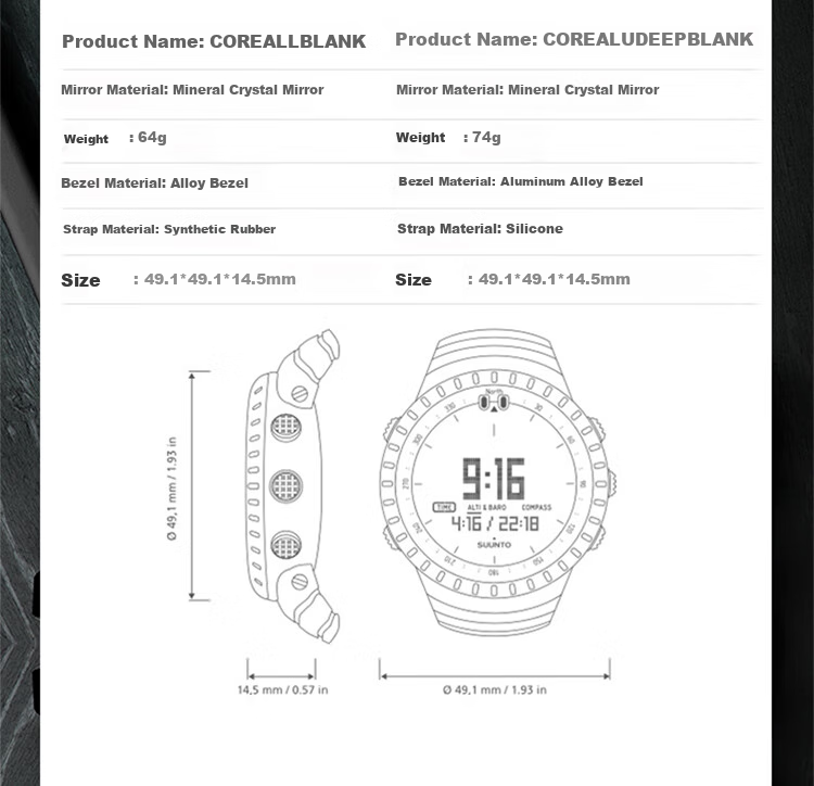 SUUNTO CORE All-Black Classic Outdoor Sports Watch, Multifunctional Compass, Hiking And Mountaineering Smartwatch 13