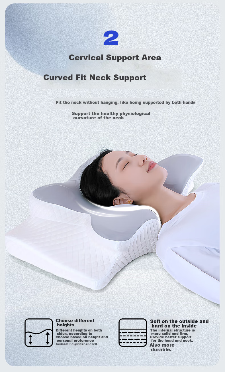 Howtreats Cervical Pillow for Adults, Sleeping Neck Support Pillow, Side Sleeping Pillow, Double-Layer Pillow, Deep Sleep Ergonomic Memory Foam Pillow 5