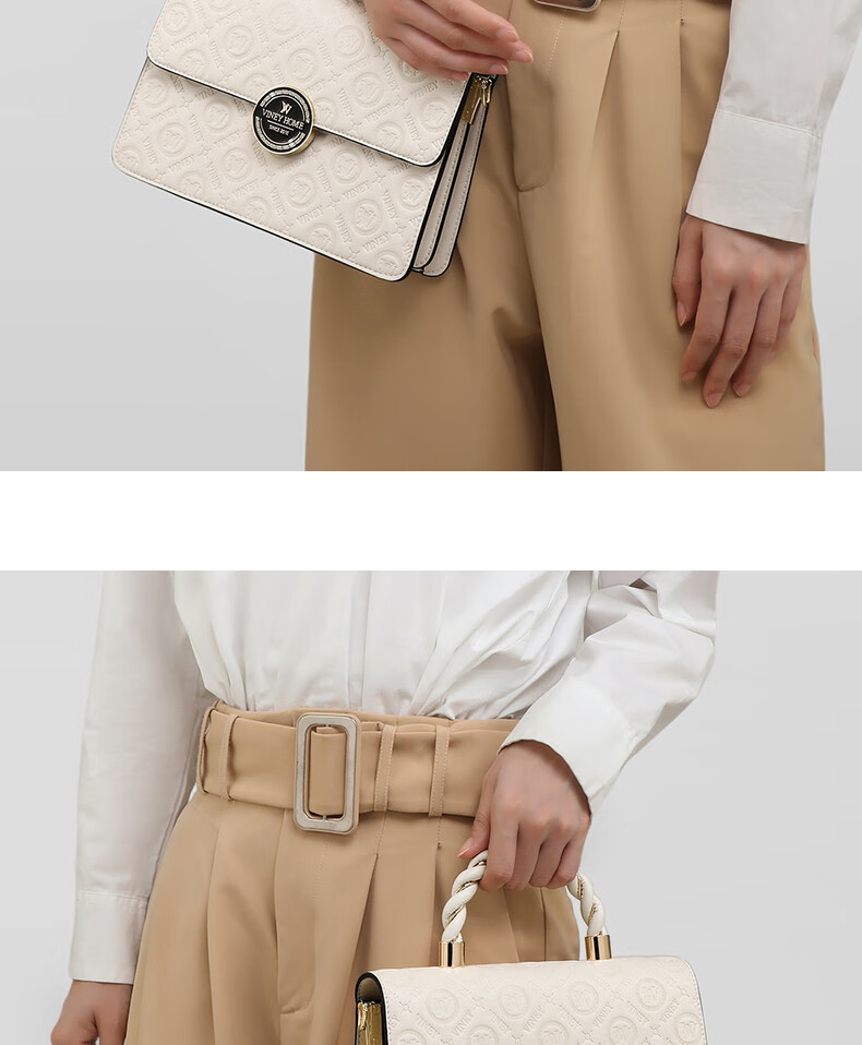 Viney Leather Handbag, Women's Crossbody Small Square Bag, Stylish Shoulder Chain Bag, Practical Birthday Mother's Day Gift for Mom 5