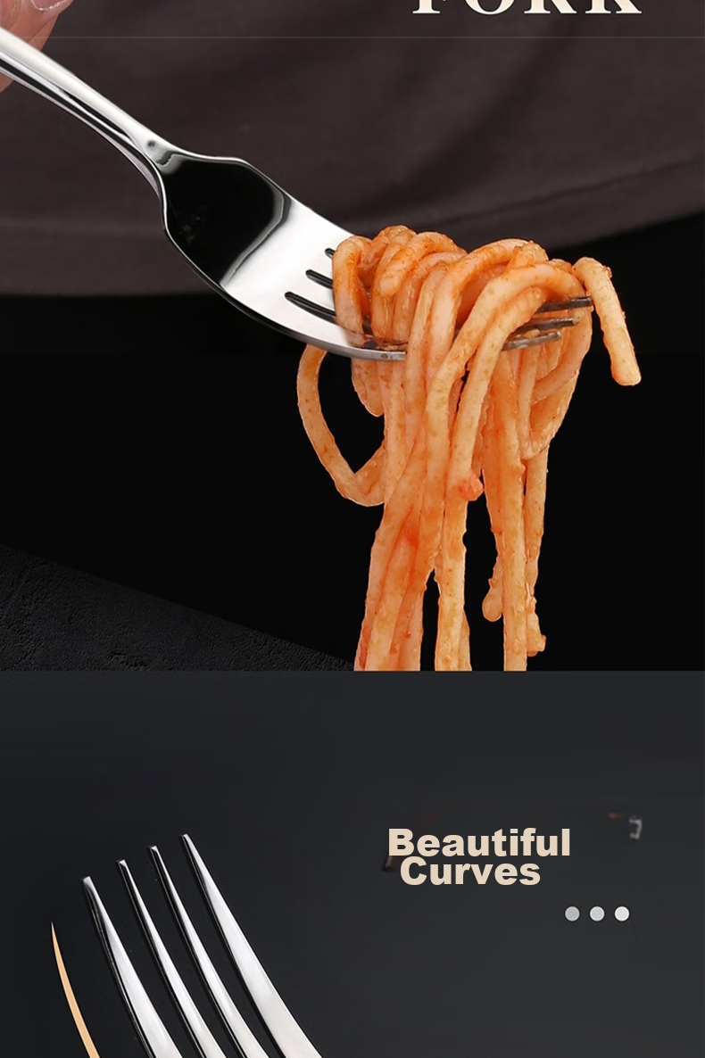 Edo 304 Stainless Steel Western Steak Knife And Fork Set, 410 Stainless Steel Tableware Set: Main Knife + Main Fork + Gift Box 10