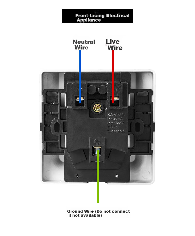 FDD Air Conditioner Water Heater Leakage Protection Switch, Household Leakage Protection Circuit Breaker Panel, 86-Type with Socket, QW-40L, Three-Hole Concealed Installation, 16A 11