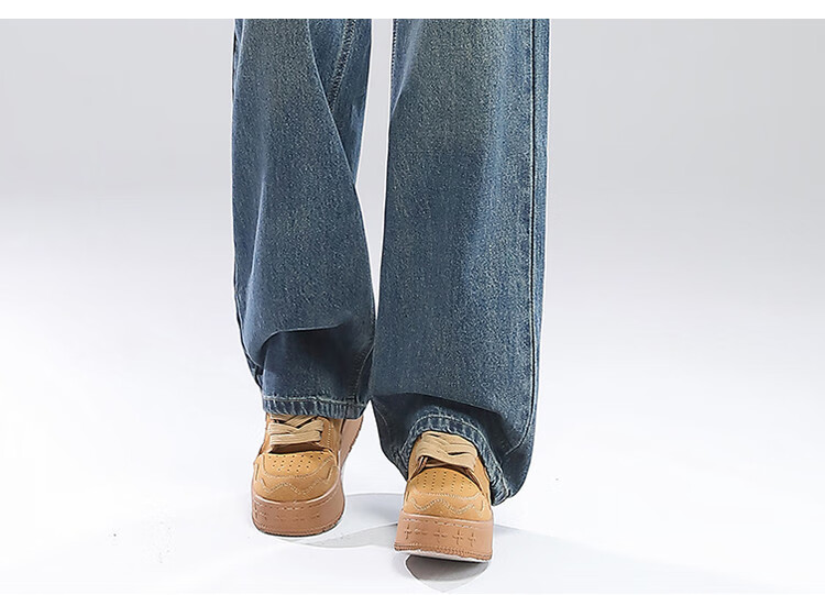 Yipintiancheng 2025 Autumn Wide-Leg Jeans for Women, Fashionable Loose Versatile Long Pants, High-Waisted Youthful Slimming Draping Trousers for Wome 5