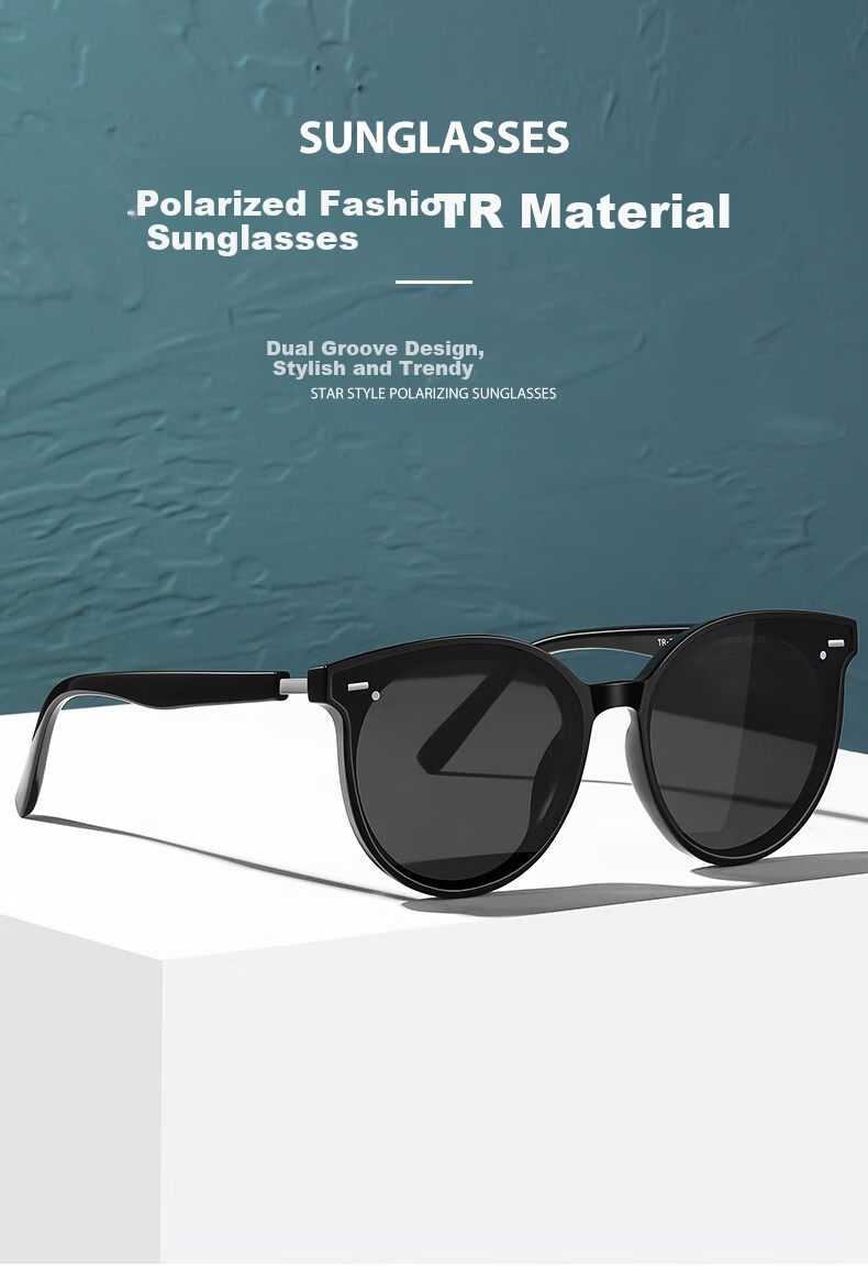 Angelamiao Sunglasses for Men And Women, Fashionable Large Frame Sun Protection UV-Resistant Glasses with Nylon Polarized Lenses, Square Frame 3