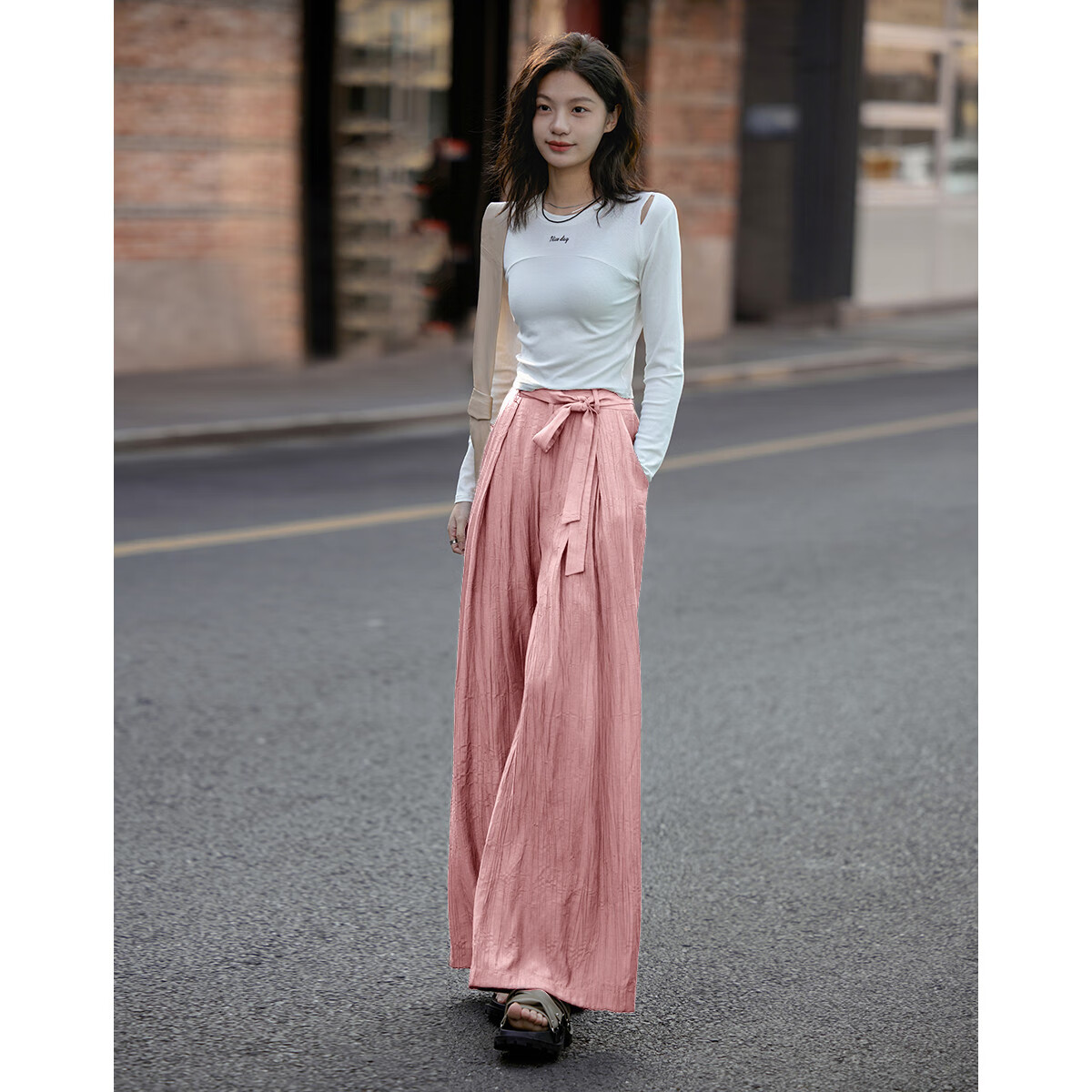 Dme [Lazily Casual Pants] Autumn Style, Relaxed Fit, Textured Design, Versatile Casual Pants for Wome