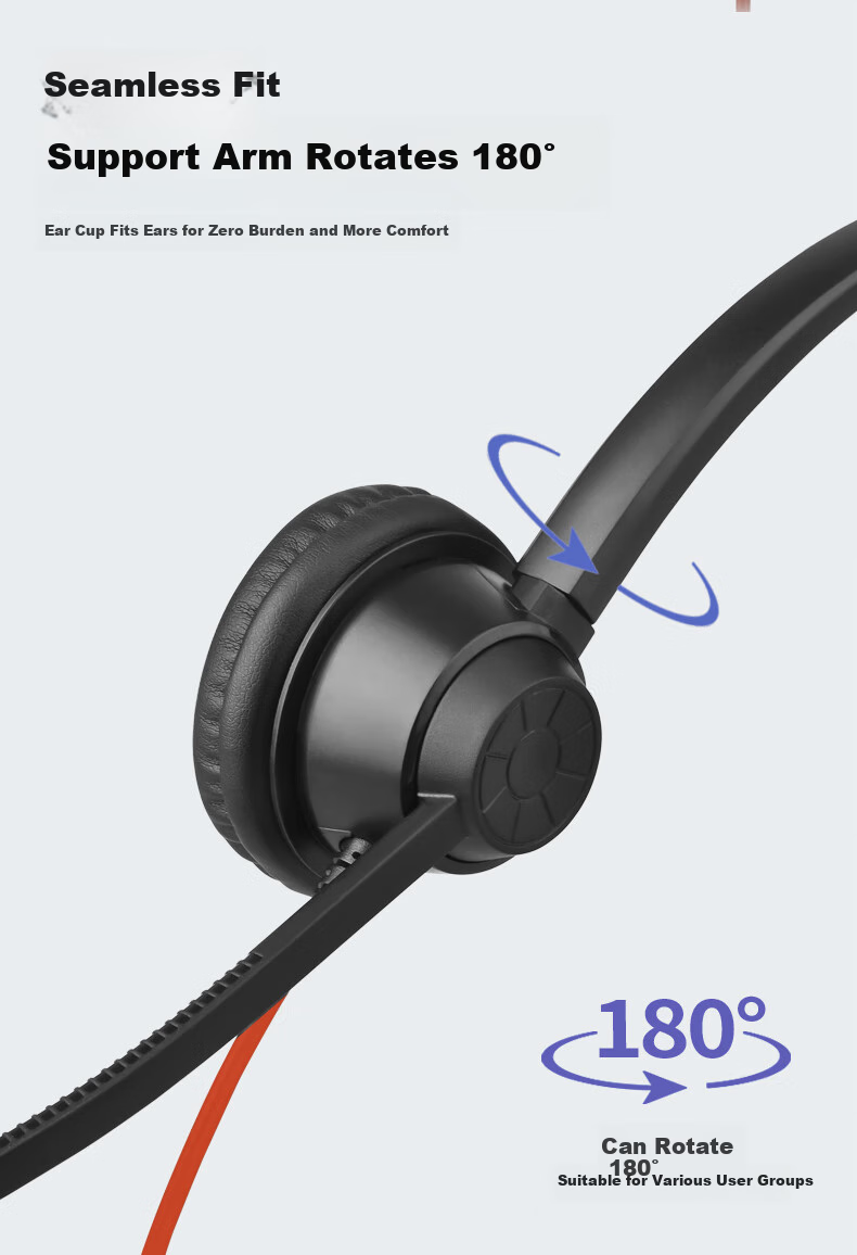 Yijiatong Upgraded Dual-Ear Headset Y390DR with USB Interface, Customer Service Headphones/Noise-Cancelling Headphones/Sales Telemarketing Headset/Business/Education, Including Equalization And Mute Functio 8