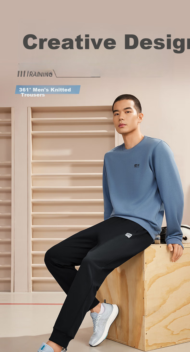 361° Men's Sports Pants, Spring Fleece-Lined Warm Casual Sweatpants, Straight-Leg Running Trousers for Men, 652344708D-4 1
