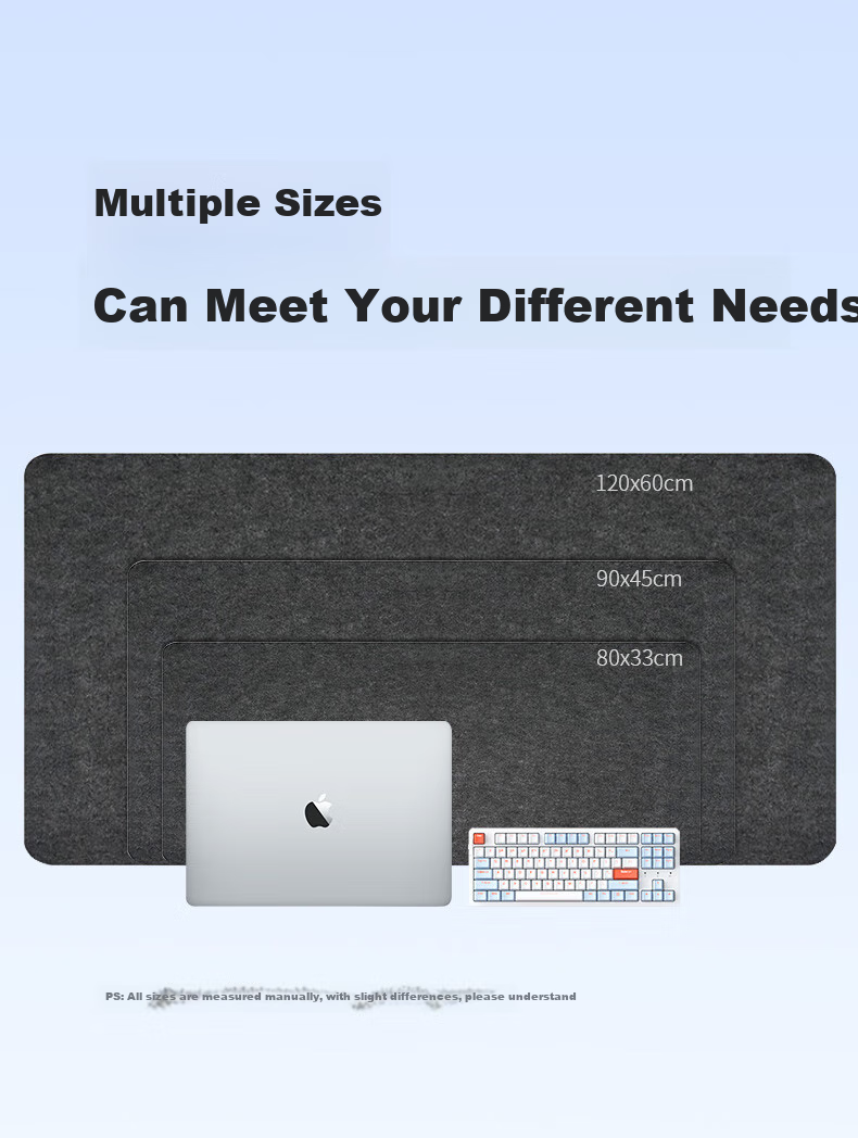 DM Daimai Mouse Pad Felt Desk Mat Large Size 900*450mm Wear-Resistant Non-Slip Rubber Bottom for Computer Desk, Office, Gaming, Bookshelf Pad Rollable Portable MP002 4